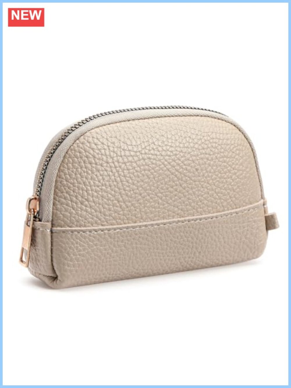 Vegan Leather Coin Purse Mini Zip Pouch Wallet with Key Holder